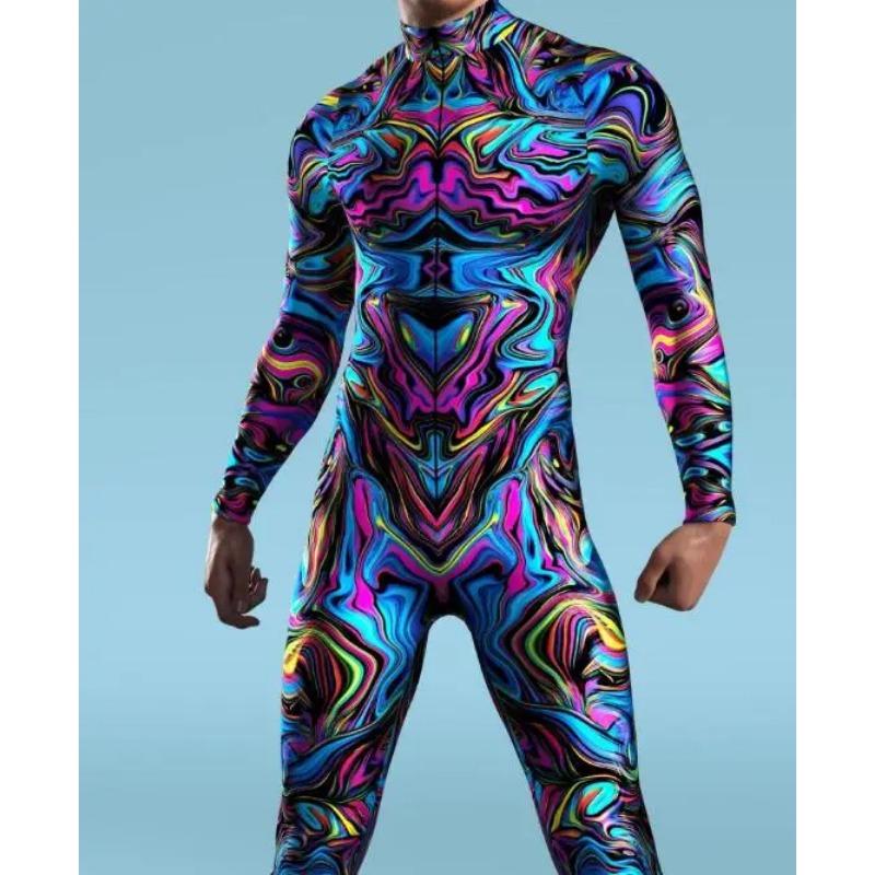 3D-Druck CyberPunk Mechanischer Overall Cosplay Enger Body Steampunk Halloween Karneval Kostüm Party Männer Zentai Anzug XXXXL von Joom DACH