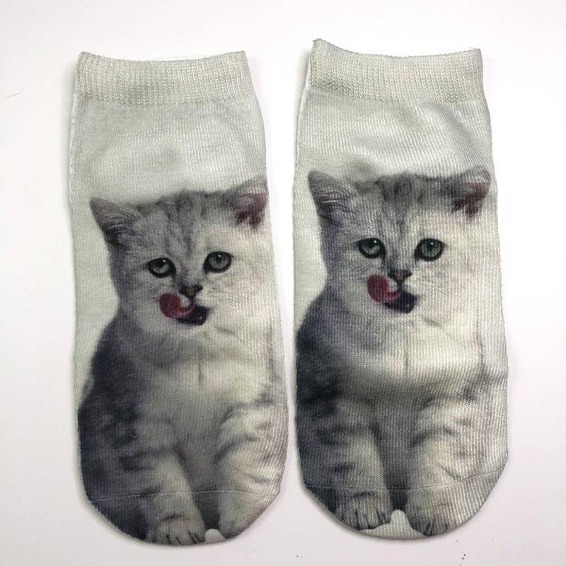 3D-Druck Kindersocken Katze/Hund Design Mode Unisex Weihnachtsgeschenk Socken Niedriger Knöchel Lustige Socke für Kinder von 6–12 Jahren von Joom DACH