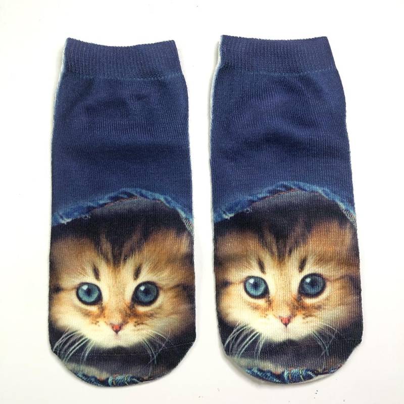 3D-Druck Kindersocken Katze/Hund Design Mode Unisex Weihnachtsgeschenk Socken Niedriger Knöchel Lustige Socke für Kinder von 6–12 Jahren von Joom DACH