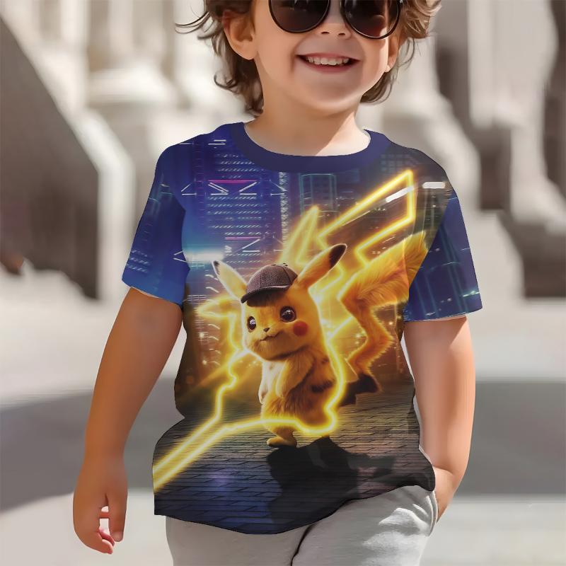 3D-Druck Süßes Pikachus Anime Pokemons Babykleidung 5 bis 14 Jahre Männliche Outdoor-Kleidung für Kinder Junge Mädchen Kind T-Shirt Top 120 von Joom DACH