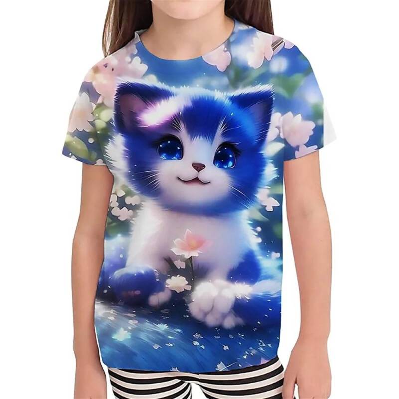 3D-Druck Tiere Niedlicher Hund Sommer O-Ausschnitt T-Shirts Casual Kawail Jungen Mädchen Tops Übergroße Mode Kinder T-Shirts Kleidung 140 von Joom DACH
