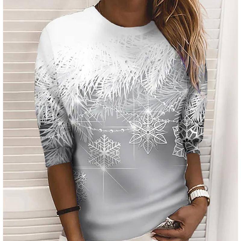 3D-Druck grüne Schneeflocke T-Shirts Damen Tops Langarm O-Ausschnitt Pullover Femme T-Shirts T-Shirt für Frauen M grau 3D-Druck grüne Schneeflocke T-Shirts Damen Tops Langarm O-Ausschnitt Pullover Femme T-Shirts T-Shirt für Frauen M grau von Joom DACH