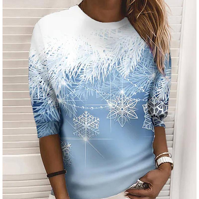 3D-Druck grüne Schneeflocke T-Shirts Damen Tops Langarm O-Ausschnitt Pullover Femme T-Shirts T-Shirt für Frauen M blau 3D-Druck grüne Schneeflocke T-Shirts Damen Tops Langarm O-Ausschnitt Pullover Femme T-Shirts T-Shirt für Frauen M blau von Joom DACH
