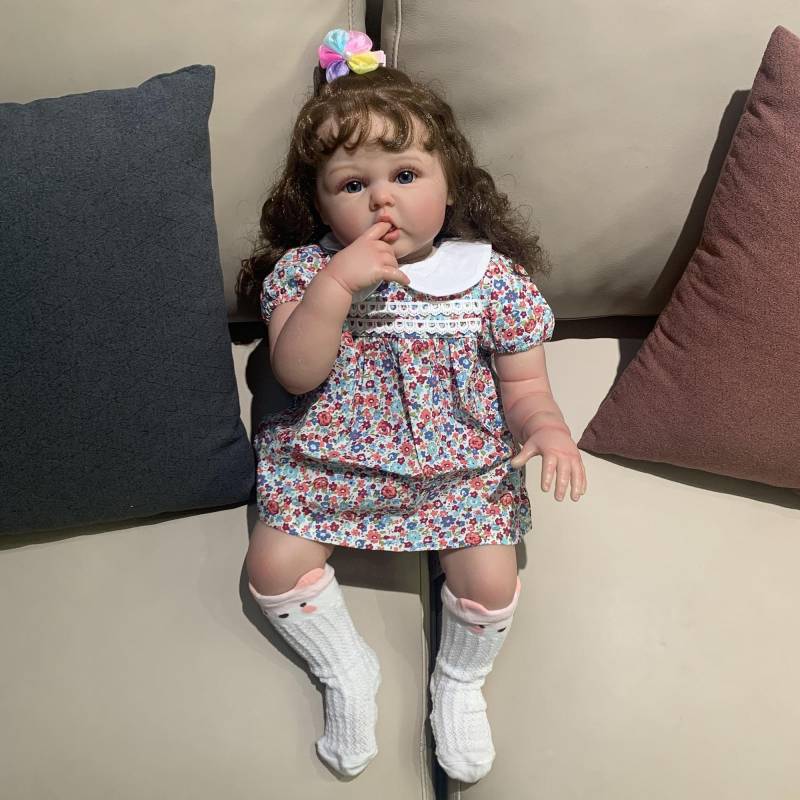 3D Farbe Haut Mit Vene Silikon 60 cm Reborn Baby Puppe Für Mädchen Lange Haare Prinzessin Kleinkind Bebe Künstler Sammlung geschenk von Joom DACH