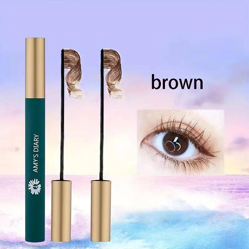 3D Fiber Mascara Lange Schwarze Wimpern Verlängerung Augen Make-Up-Tool Wasserdicht Wisch Beweis Mascara braun von Joom DACH
