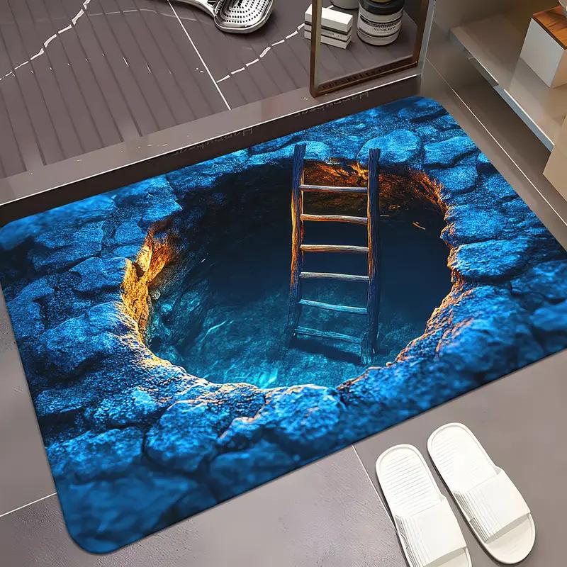 3D Fußmatten Teppich Badezimmer und Toilette Saugfähig Rutschfest Fußmatten 60 * 90cm von Joom DACH