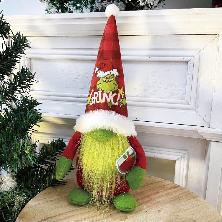 3D Grinch-inspiriertes grünes Haar Monster Ornament - Gesichtsloser alter Mann Weihnachtsdekoration von Joom DACH