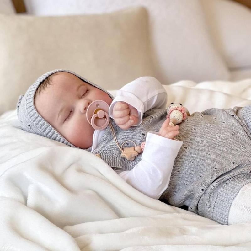 3D Haut Reborn schlafende fette Babypuppe 60 cm Silikonspielzeug für Mädchen mit Gefäßvene wie echte Kunst Bebe Kind Geburtstagsgeschenk von Joom DACH