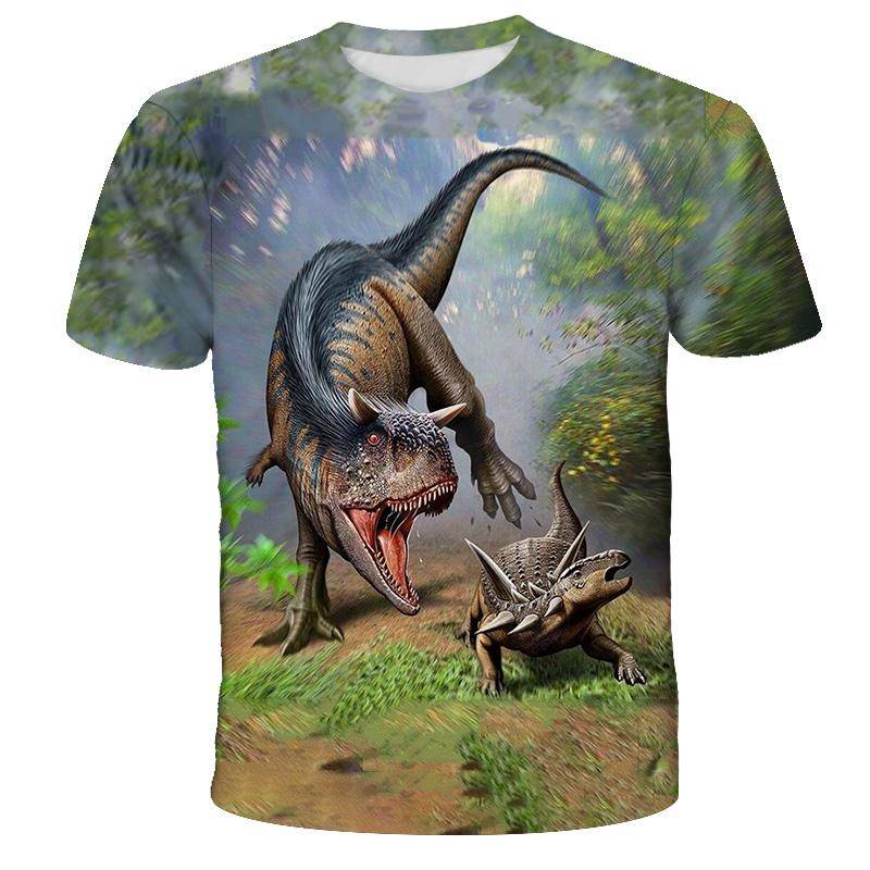 3D Jungen Mädchen Kleidung Jurassic Park T-shirt Kinder Lustige Dinosaurier Gedruckt Dino T-shirt Cartoon Kleinkind Kinder Casual Sommer Tops 140 von Joom DACH