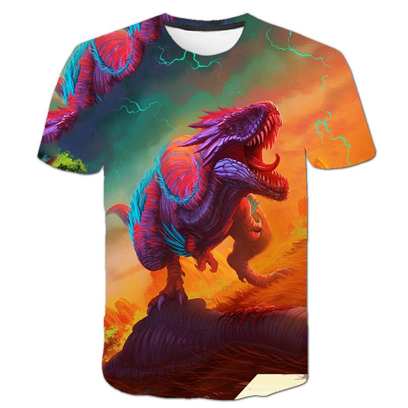 3D Jungen Mädchen Kleidung Jurassic Park T-shirt Kinder Lustige Dinosaurier Gedruckt Dino T-shirt Cartoon Kleinkind Kinder Casual Sommer Tops 140 von Joom DACH