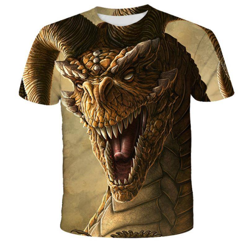 3D Jungen Mädchen Kleidung Jurassic Park T-shirt Kinder Lustige Dinosaurier Gedruckt Dino T-shirt Cartoon Kleinkind Kinder Casual Sommer Tops 140 von Joom DACH