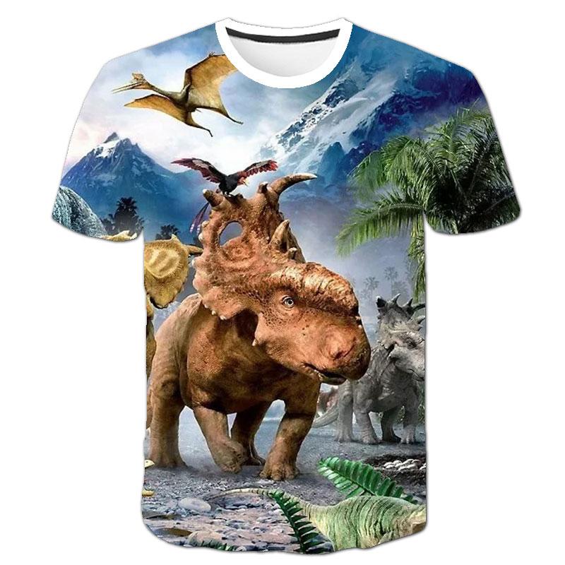 3D Jungen Mädchen Kleidung Jurassic Park T-shirt Kinder Lustige Dinosaurier Gedruckt Dino T-shirt Cartoon Kleinkind Kinder Casual Sommer Tops 150 von Joom DACH