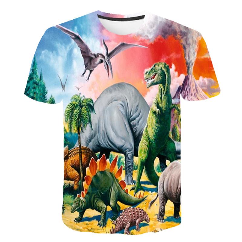 3D Jungen Mädchen Kleidung Jurassic Park T-shirt Kinder Lustige Dinosaurier Gedruckt Dino T-shirt Cartoon Kleinkind Kinder Casual Sommer Tops 150 von Joom DACH