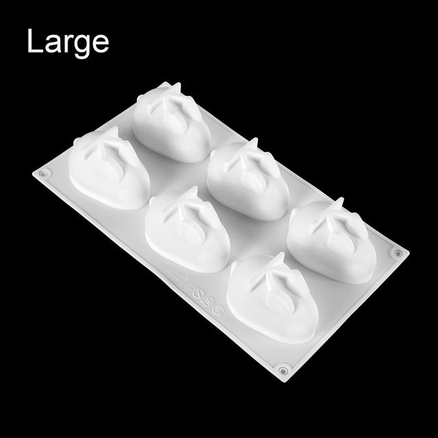 3D Kaninchen Form Silikon Kuchen Form 6-fach Mousse Dessert Backen Hase Form Schokolade Backformen Gebäck Dekorieren DIY Formen large von Joom DACH