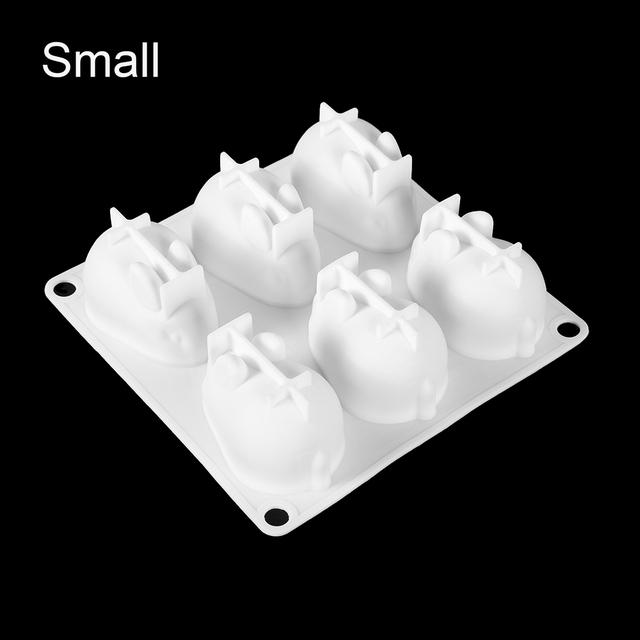 3D Kaninchen Form Silikon Kuchen Form 6-fach Mousse Dessert Backen Hase Form Schokolade Backformen Gebäck Dekorieren DIY Formen small von Joom DACH