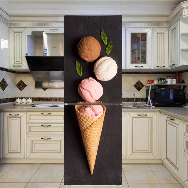 3D-Kühlschrankaufkleber mit rosa Mädchen, Türabdeckung, Renovierung, selbstklebender Vinyl-Kühlschrankaufkleber, Tapeten, Wandbild, Kunstaufkleber, Küchendekoration 40x120cm von Joom DACH