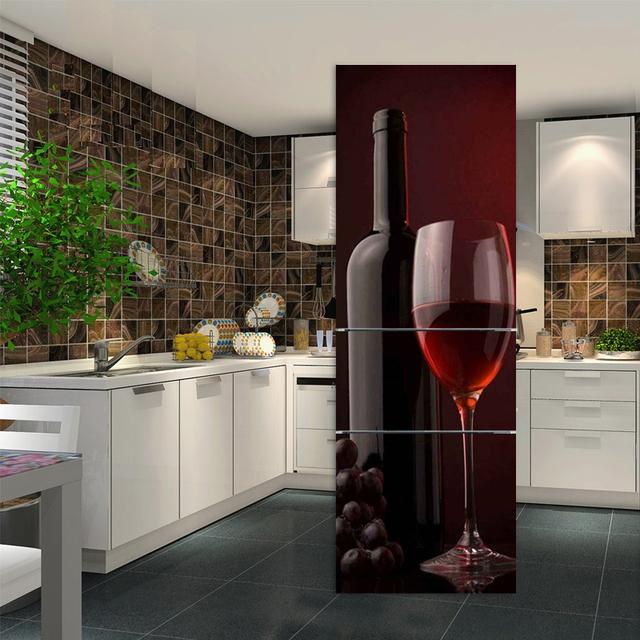 3D-Kühlschrankaufkleber mit rosa Mädchen, Türabdeckung, Renovierung, selbstklebender Vinyl-Kühlschrankaufkleber, Tapeten, Wandbild, Kunstaufkleber, Küchendekoration 60x180cm von Joom DACH