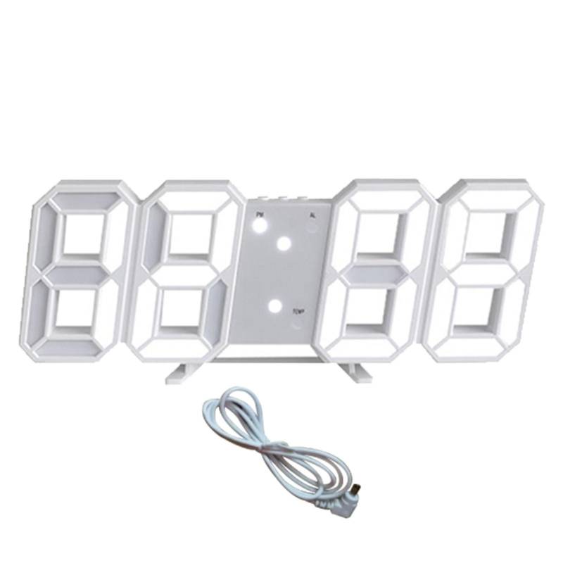 3D LED Digital Wanduhr Dimmbare Nachtlicht Decor LED Digital Wecker mit Temperatur von Joom DACH