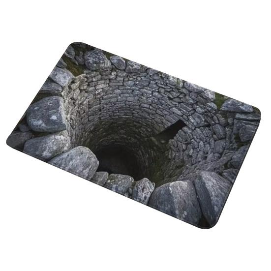 3D Loch Teppich Realistischer Bodenloser Abgrund Fußmatte Lustiger Optischer Illusionsteppich mit Rutschfester Rückseite für Eingang Wohnzimmer Badezimmer 40*60cm von Joom DACH