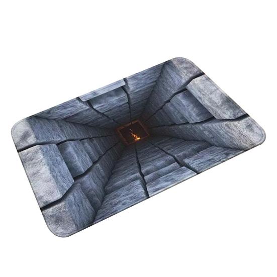 3D Loch Teppich Realistischer Bodenloser Abgrund Fußmatte Lustiger Optischer Illusionsteppich mit Rutschfester Rückseite für Eingang Wohnzimmer Badezimmer 40*60cm von Joom DACH