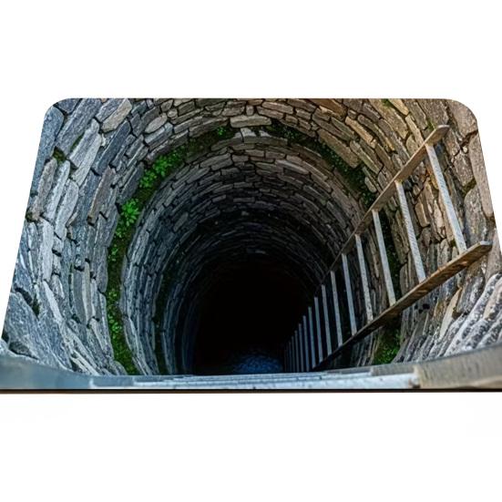 3D Loch Teppich Realistischer Bodenloser Abgrund Fußmatte Lustiger Optischer Illusionsteppich mit Rutschfester Rückseite für Eingang Wohnzimmer Badezimmer 50*80cm von Joom DACH