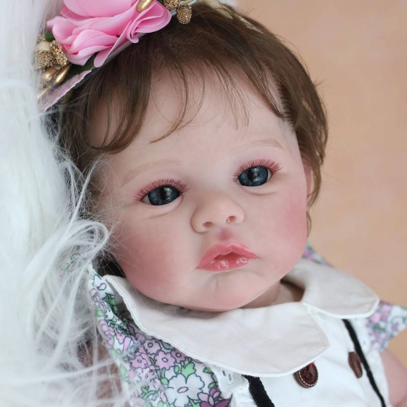 3D Marmor Textur Haut Sichtbare Venen Weiche Silikon Reborn Baby Puppe Spielzeug Für Mädchen 45CM Tuch Körper Kunst Bebe kind Kleid Up Boneca 3D-paint Skin Doll rosa von Joom DACH