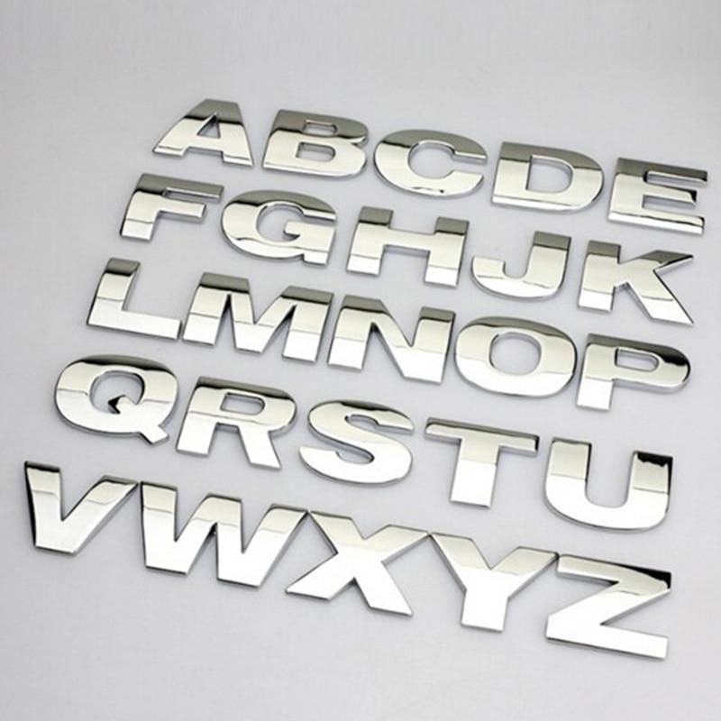 3D Metall Alphabet Silber Abzeichen Chrom Silber Buchstaben Zahlen Logo Auto Aufkleber Automobile Aufkleber 9 silber von Joom DACH