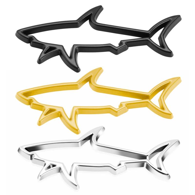 3D Metall Auto Styling Aufkleber Hohl Fisch Hai Emblem Abzeichen Aufkleber Autos Motorrad Computer Tankdeckel Zubehör Aufkleber schwarz von Joom DACH