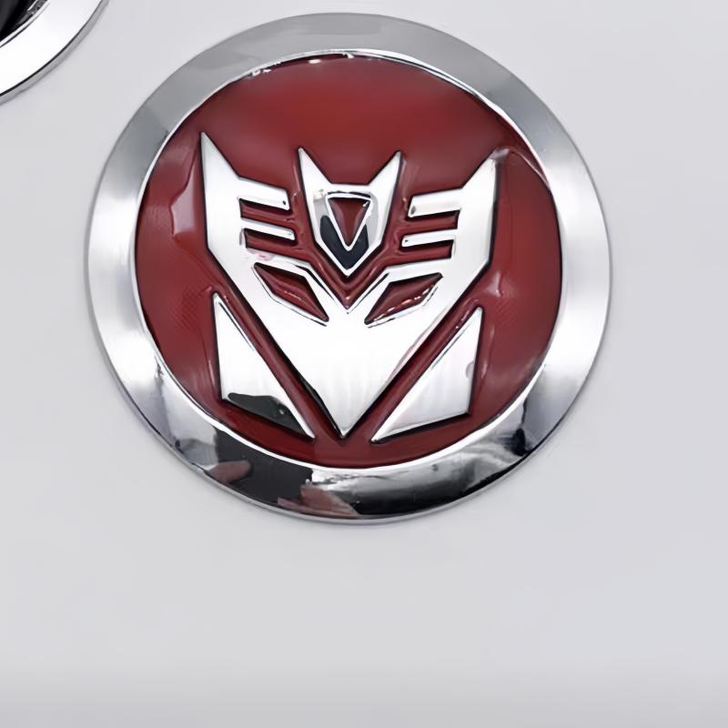 3D Metall Chrom Transformers Autobot Auto Abzeichen Emblem Aufkleber Aufkleber 65mm Deception villain rot von Joom DACH