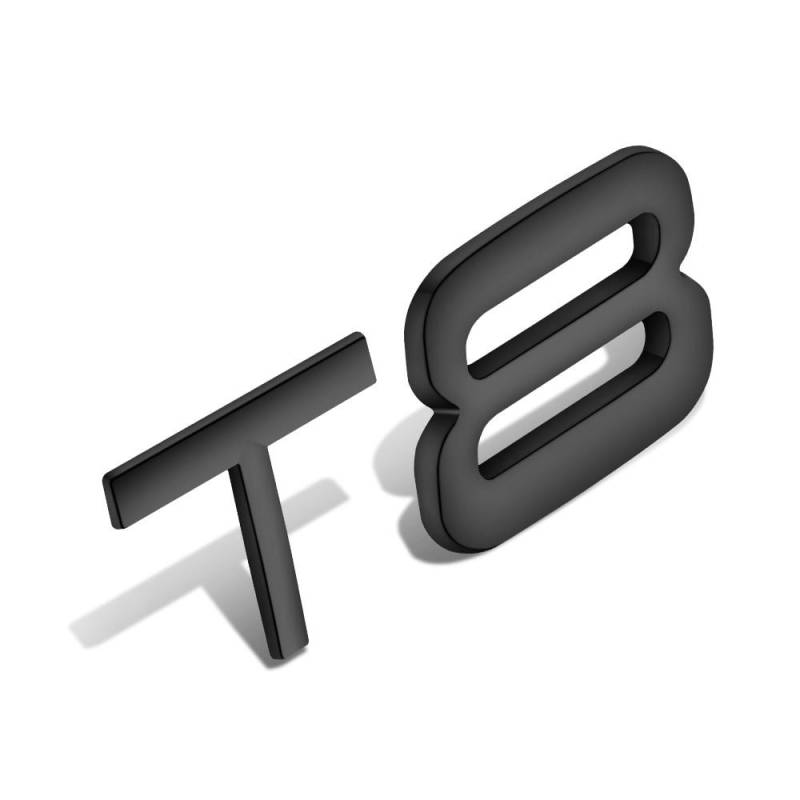 3D Metall T5 T6 T8 AWD Brief Logo Aufkleber Silber Schwarz Für VOLVO XC40 XC60 XC90 S60 S90 V60 V70 v90 Hinten Stamm Abzeichen Zubehör T8 schwarz von Joom DACH