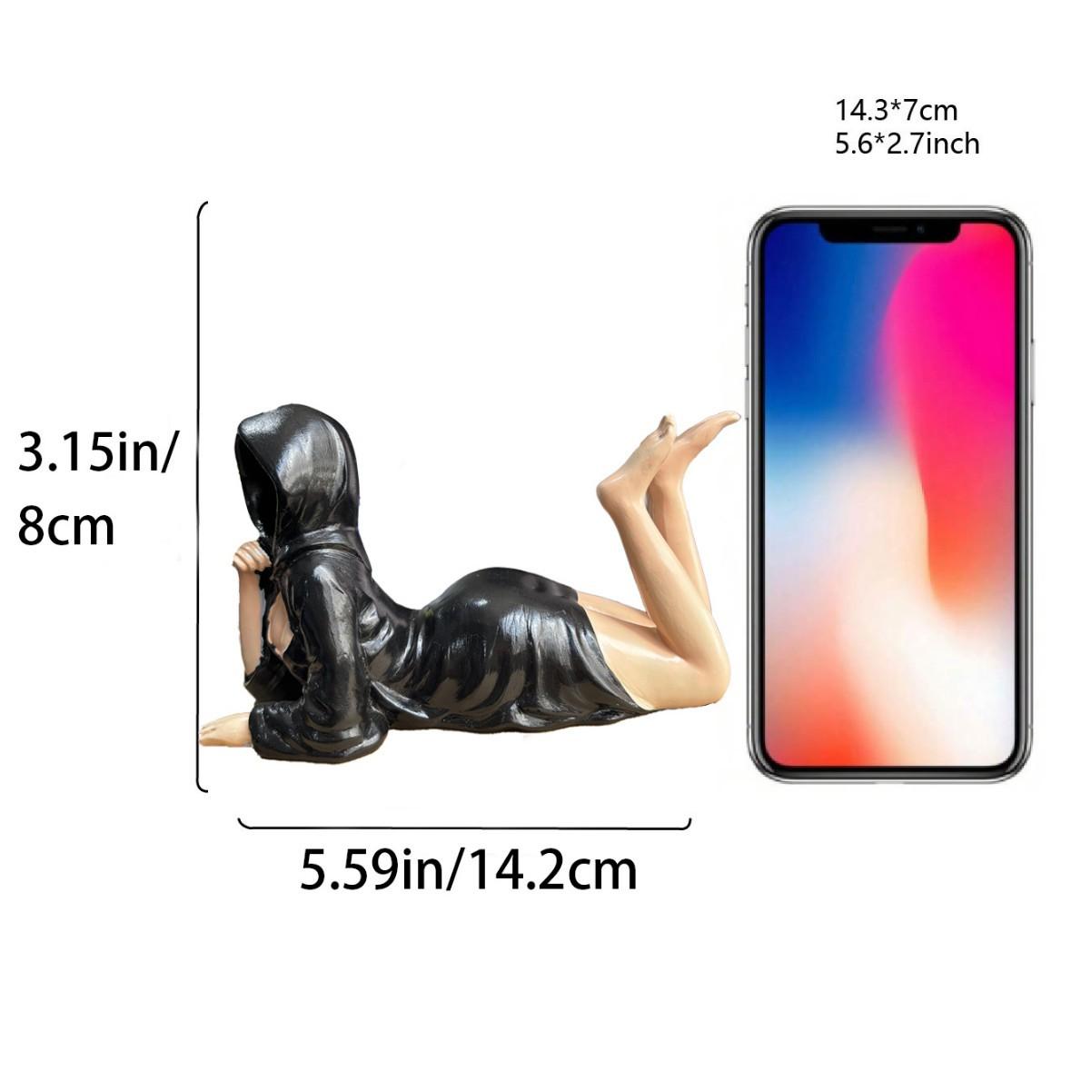 3D Mysteriöse Statue Kreative Gotische Schwarze Robe Königin Figur Bücherregal Skulptur Figuren A von Joom DACH