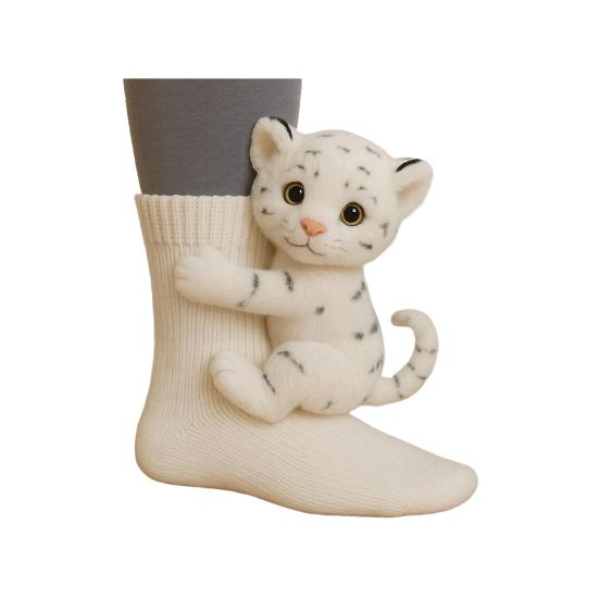 3D Plüschtier Socken Niedliche Strick Socken mit Flauschigen Tieren Dehnbar Lustig Faultier Katze Socken für Tierliebhaber Weihnachtsgeschenk D von Joom DACH