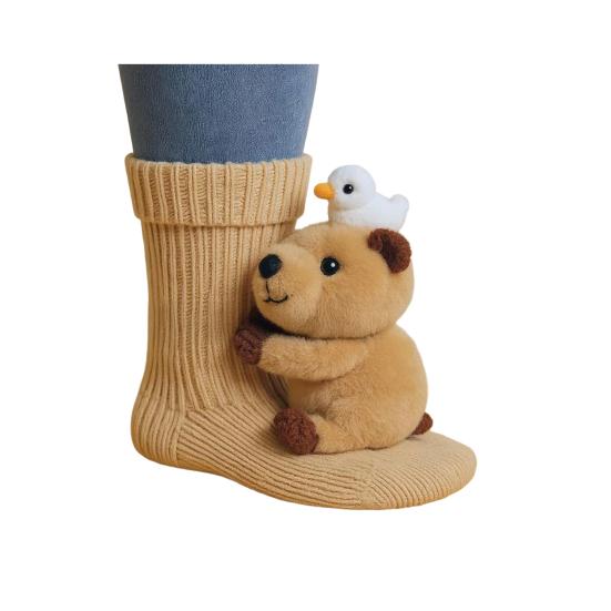 3D Plüschtier Socken Niedliche Strick Socken mit Flauschigen Tieren Dehnbar Lustig Faultier Katze Socken für Tierliebhaber Weihnachtsgeschenk F von Joom DACH