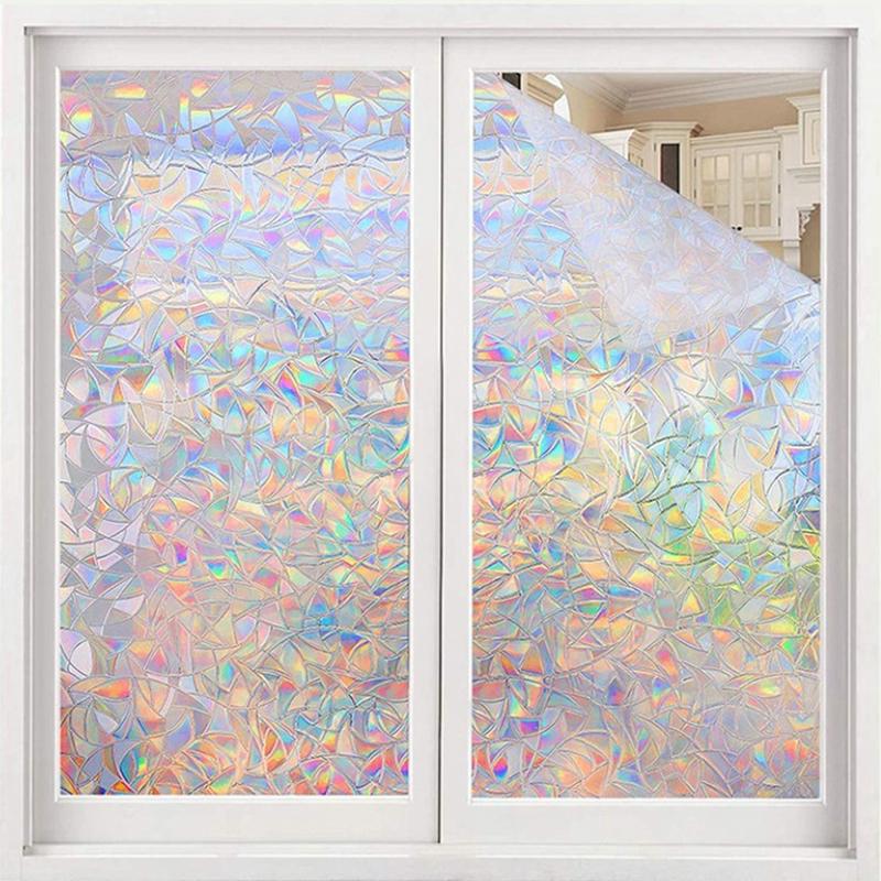 3D Regenbogen reflektierende Fensterfolie dekorative Privatsphäre statische haftet Glas Aufkleber 44.5-100cm von Joom DACH
