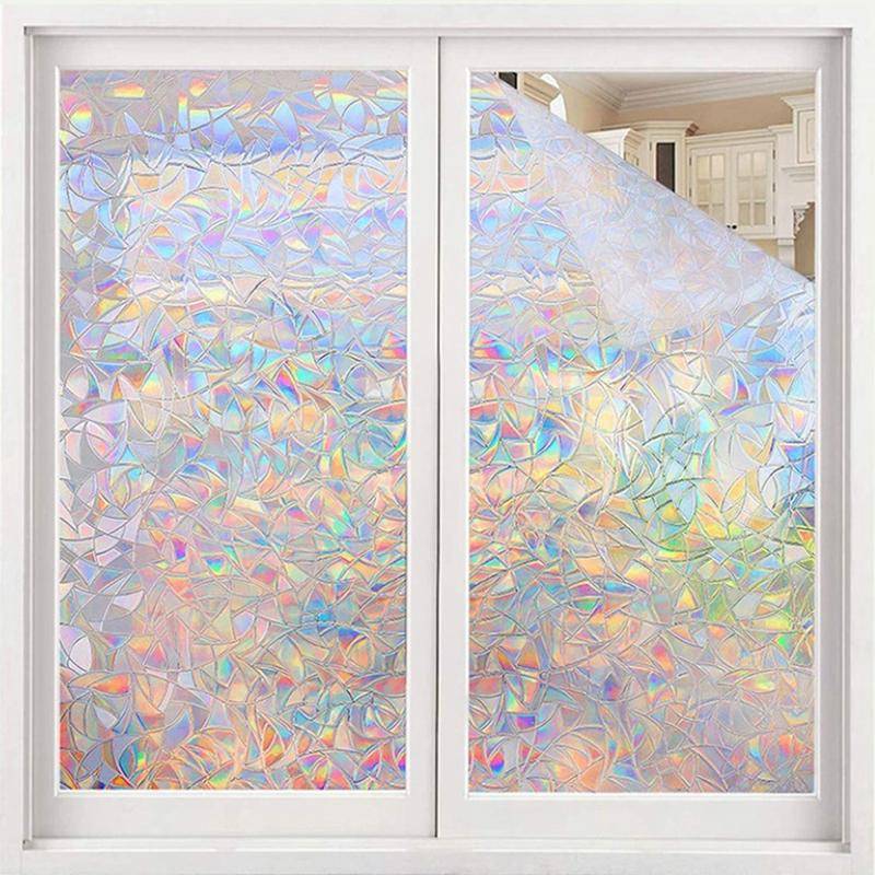 3D Regenbogen reflektierende Fensterfolie dekorative Privatsphäre statische haftet Glas Aufkleber 44.5-100cm von Joom DACH