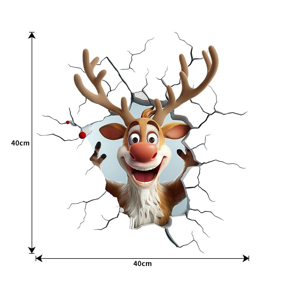 3D Rentier Durchbruch Wandaufkleber, Vinyl Weihnachts-Wandsticker, Abnehmbare Feiertagsdekoration für Zuhause und Wohnräume 3D Rentier Durchbruch Wandaufkleber, Vinyl Weihnachts-Wandsticker, Abnehmbare Feiertagsdekoration für Zuhause und Wohnräume von Joom DACH