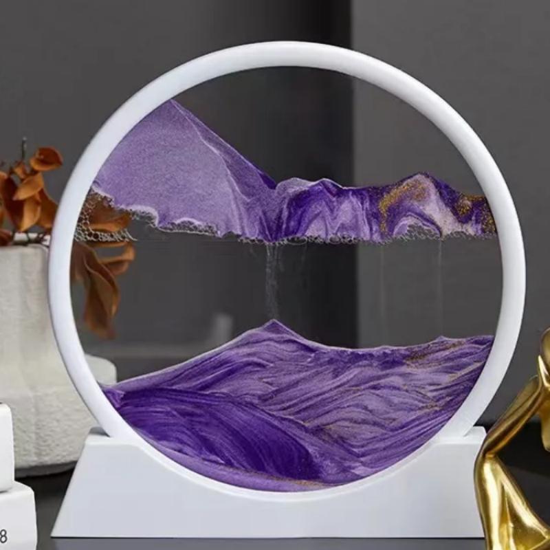 3 Stück 3D Bewegliche Sandkunst Bild Runde Glas Tiefsee Sandlandschaft Sanduhr Treibsand Handwerk Fließender Sand Malerei Büro Heimdeko Geschenk 1PC violett von Joom DACH