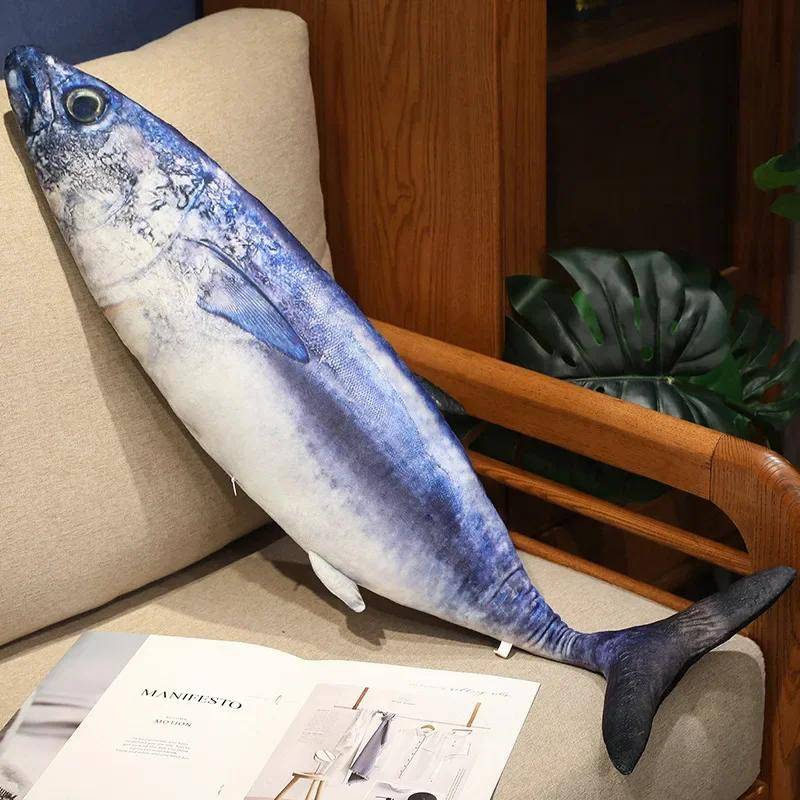 3D Simulation Fisch Plüsch Spielzeug Gefüllte Thunfisch Lachs Herbst Saury Zackenbarsch Plüsch Kissen Kreative Sofa Kissen Kissen Geschenk Kinder Spielzeug 80cm von Joom DACH