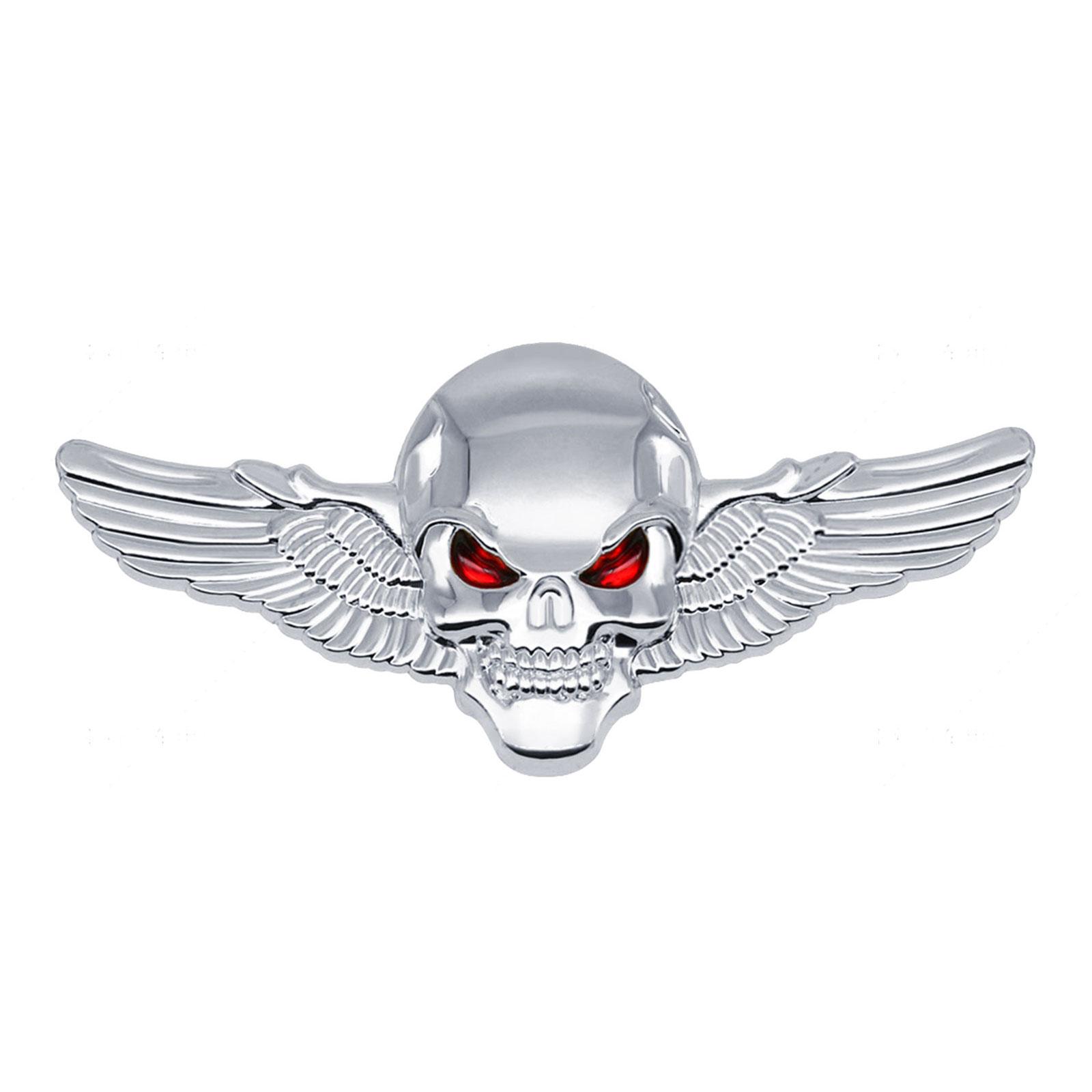 3D Skelett Totenkopf Flügel Emblem Metall Abzeichen Auto Abzeichen Aufkleber Auto Grill Körper Stamm Kotflügel Abzeichen Aufkleber Aufkleber L silber von Joom DACH