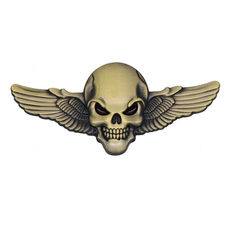 3D Skelett Totenkopf Flügel Emblem Metall Abzeichen Auto Abzeichen Aufkleber Auto Grill Körper Stamm Kotflügel Abzeichen Aufkleber Aufkleber L beige von Joom DACH