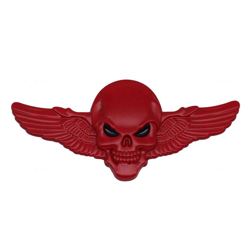 3D Skelett Totenkopf Flügel Emblem Metall Abzeichen Auto Abzeichen Aufkleber Auto Grill Körper Stamm Kotflügel Abzeichen Aufkleber Aufkleber S rot von Joom DACH