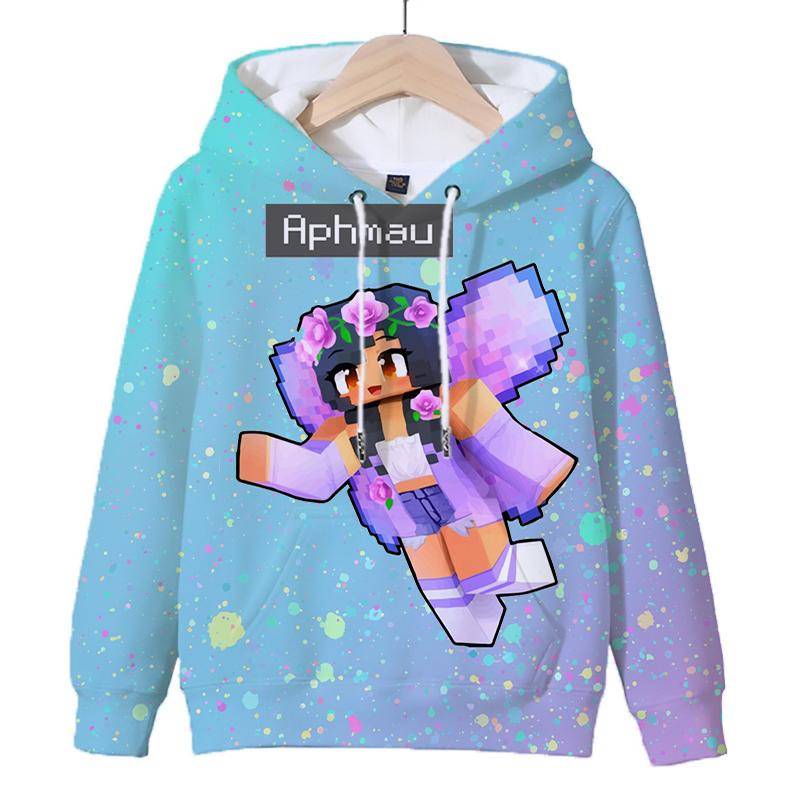 3D Spiel Aphmau Print Hoodie Kinder Mit Kapuze Sweatshirts Cartoon Anime Hoodies Frühling Herbst Kinder Kleidung Harajuku Mit Kapuze Pullvers 160CM von Joom DACH