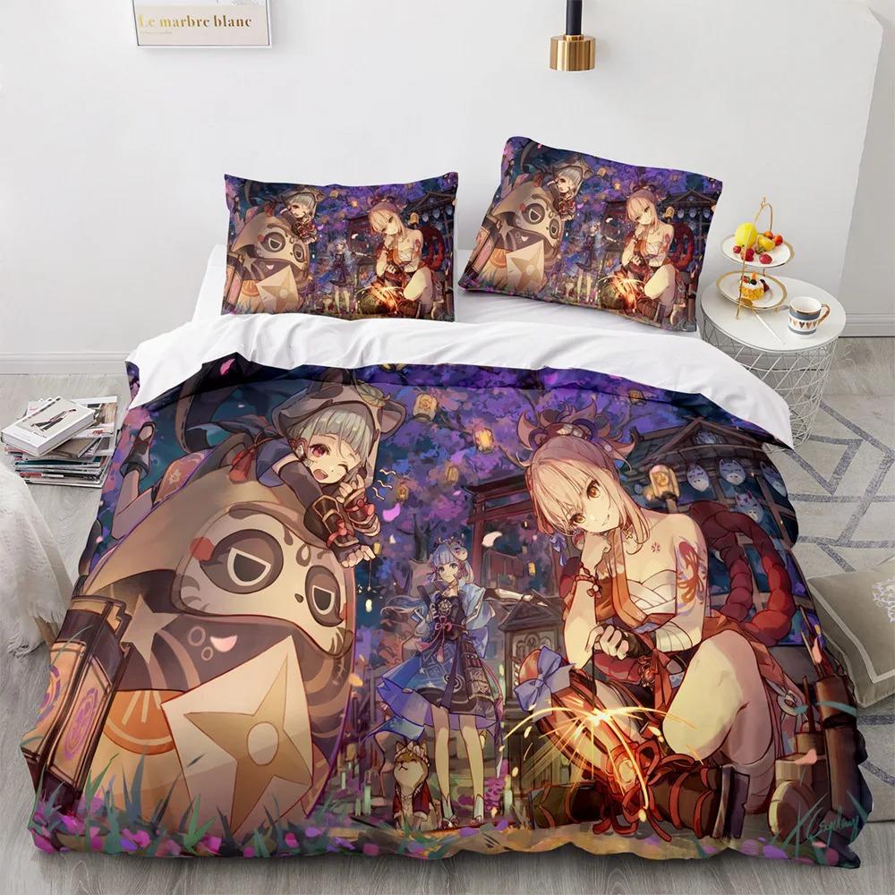 3D Spiel Genshin Impact Bettwäsche Set Kamisato Ayaka Bettwäsche Mädchen Jungen Teenager Einzel Doppel Twin Queen King Size Herren Bettbezug 70x133cm 2pcs von Joom DACH