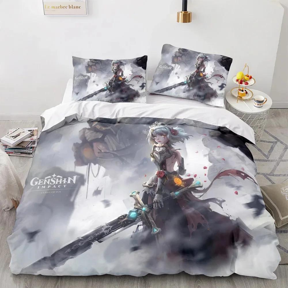 3D Spiel Genshin Impact Bettwäsche Set Kamisato Ayaka Bettwäsche Mädchen Jungen Teenager Einzel Doppel Twin Queen King Size Herren Bettbezug EU single(135x200cm) von Joom DACH