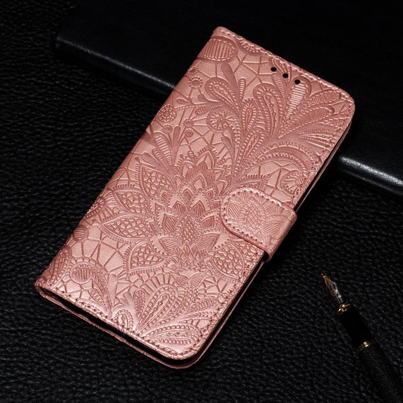 3D-Spitze-Blumen-Prägung Leder-Flip-Wallet-Hülle für Samsung Xiaomi Redmi Note Huawei Honor iPhone Samsung M31S von Joom DACH