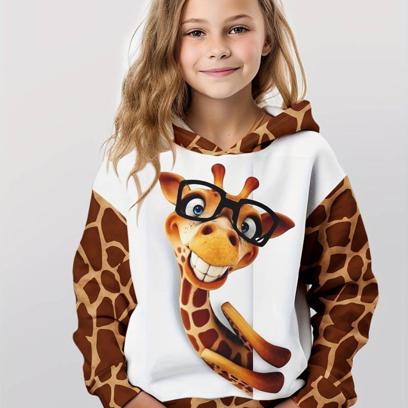 3D Spleißen Giraffe Print Kapuzen Tops Mädchen Bequeme Hoodies Frühling Herbst Geschenk 150 von Joom DACH