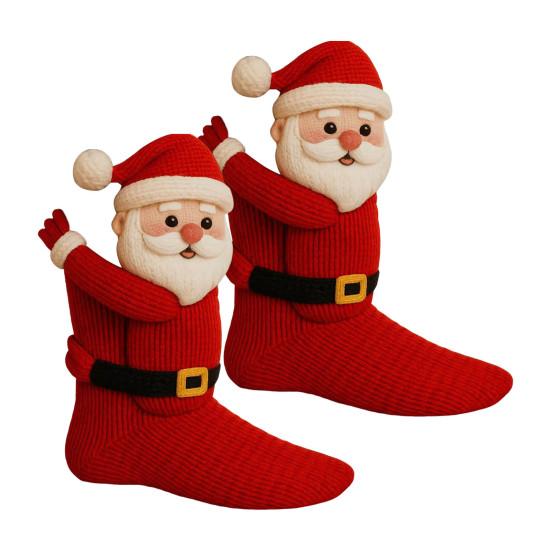 3D Stricktier Socken Winter Warme Dicke Socken mit Weihnachtsmann Weihnachtsbaum Tier Kuschelsocken Weihnachtsgeschenke für Kinder und Erwachsene B von Joom DACH