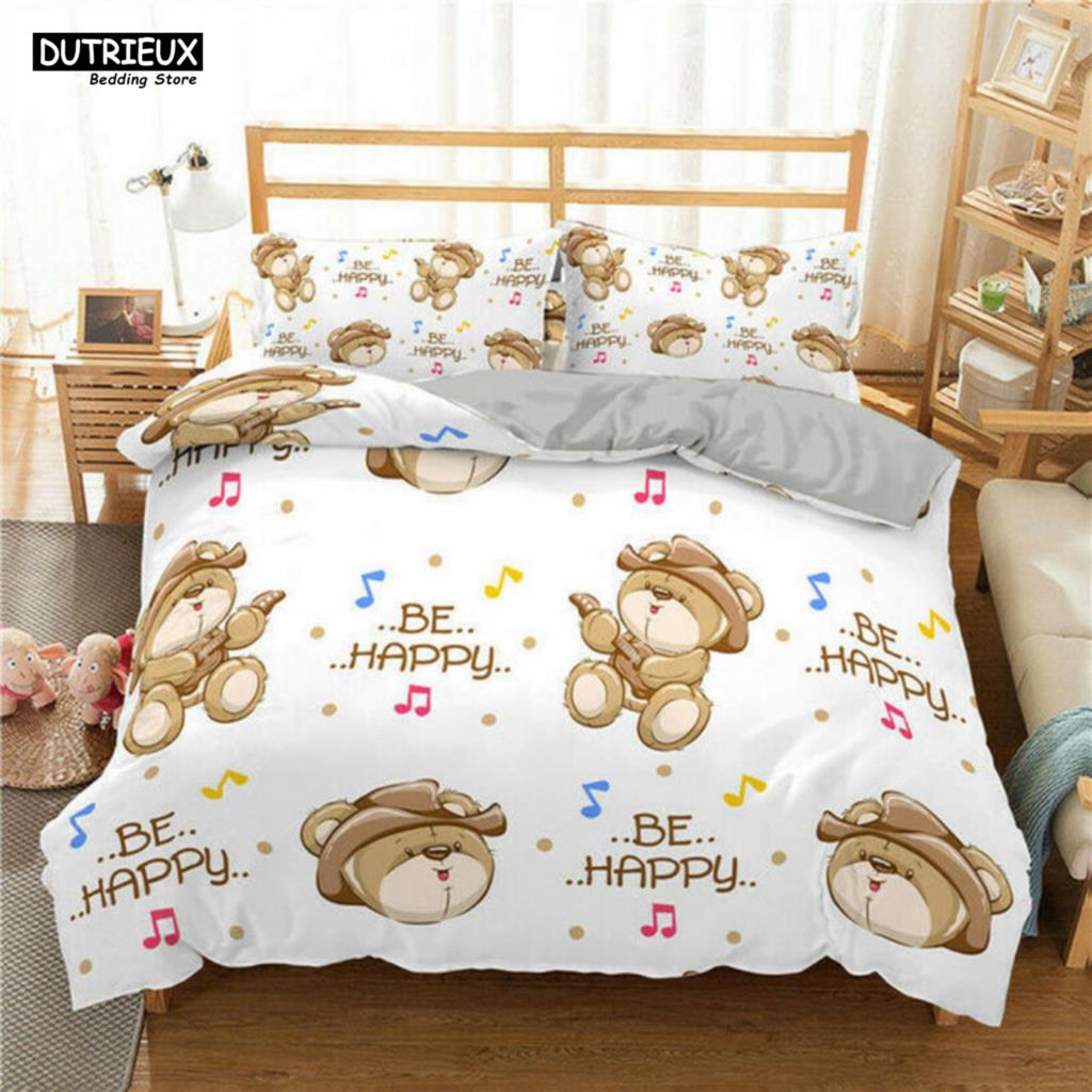 3D Teddybär Bettwäsche Set Weiß Eisbär Bettwäsche Jugendliche Frauen Einzelbett Twin Queen King Übergröße Bettbezug 2/3-teilig Bettwäsche EU single(135x200cm) von Joom DACH