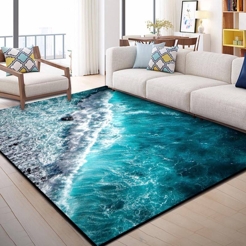 3D-Teppich für Wohnzimmer, bunter Kopfsteinpflaster-bedruckter Schwammteppich für Schlafzimmer, Küchenmatte, rutschfestes Badezimmer 200x300cm von Joom DACH