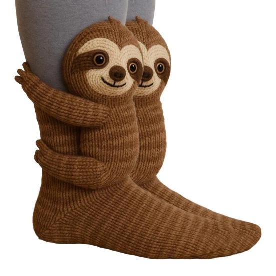 3D Tier Strick Socken Warme Niedliche Kniestrümpfe Handgehäkelte Tierpuppe Haussocken Feiertags Geburtstagsgeschenk für Frauen Mädchen A von Joom DACH